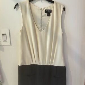 Elegant Two-Tone Drop-Waist Dress